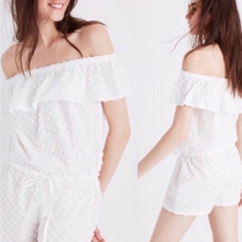 Madewell White Off The Shoulder Romper